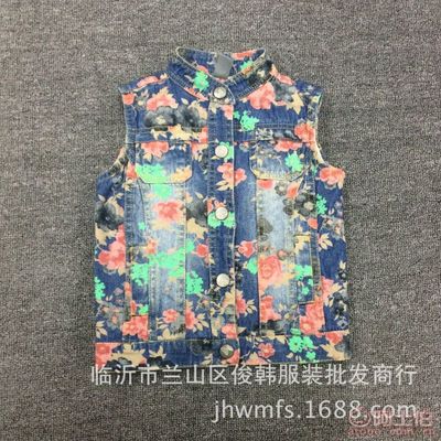 【外貿(mào)17年童裝梭織印花內(nèi)里包邊滿印牛仔馬甲16374】臨沂市蘭山區(qū)俊韓服裝批發(fā)商行 - 產(chǎn)品庫(kù)