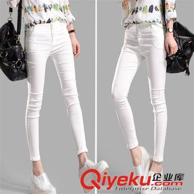 2015夏季新款韓版小腳褲：彈力顯瘦，雙排扣設計引領時尚潮流